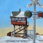 Courtesy of George Kush. This oil painting depicts the Gate House, where his Grand father worked the crossing gates for 30 years.